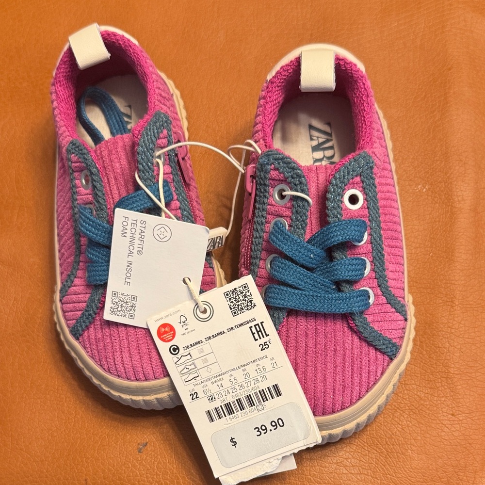 Zara Kids Vibrant Pink and Blue Sneakers